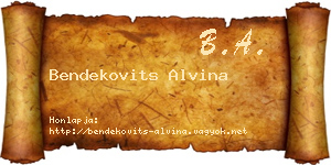 Bendekovits Alvina névjegykártya